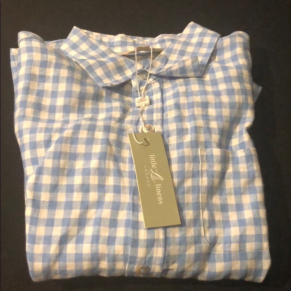 Little Linens gingham button down shirt